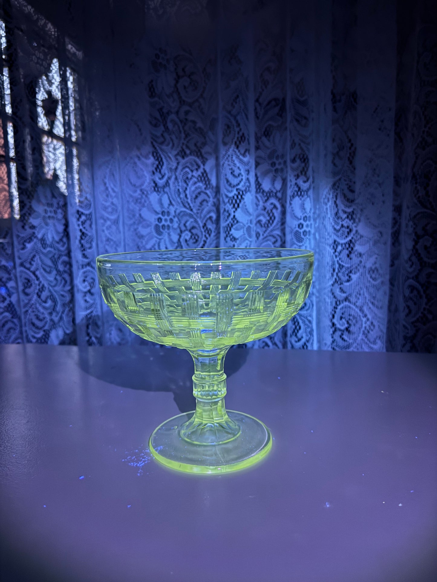 Manganese Glass Compote