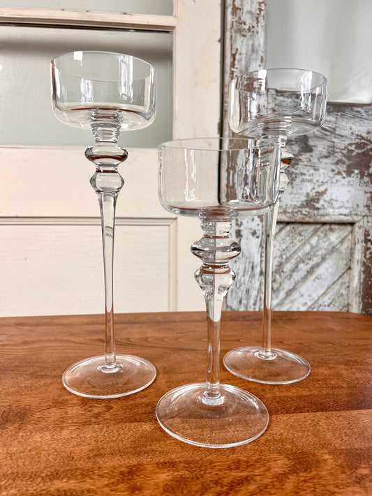 Pre-loved Glass Candle Holders