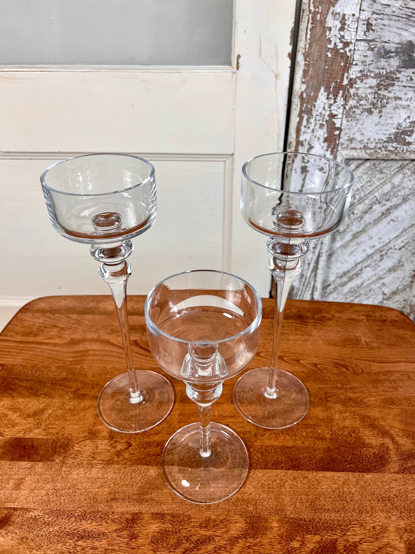 Pre-loved Glass Candle Holders